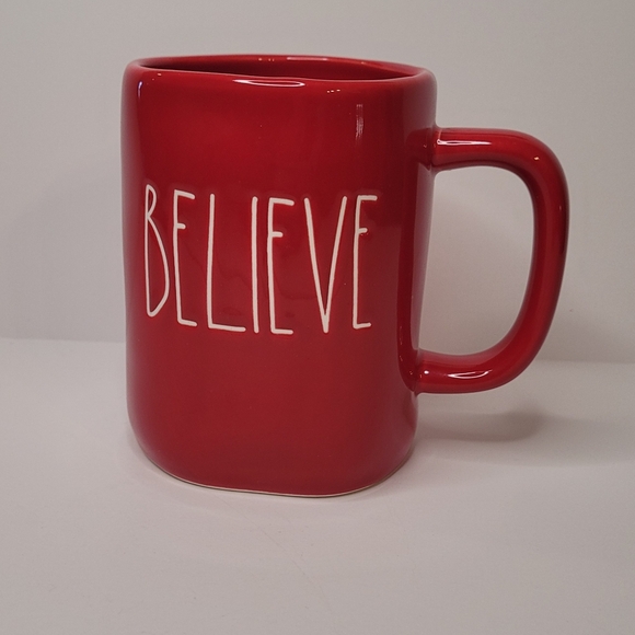 Rae Dunn | Dining | Rae Dunn Bold Red Believe Mug | Poshmark